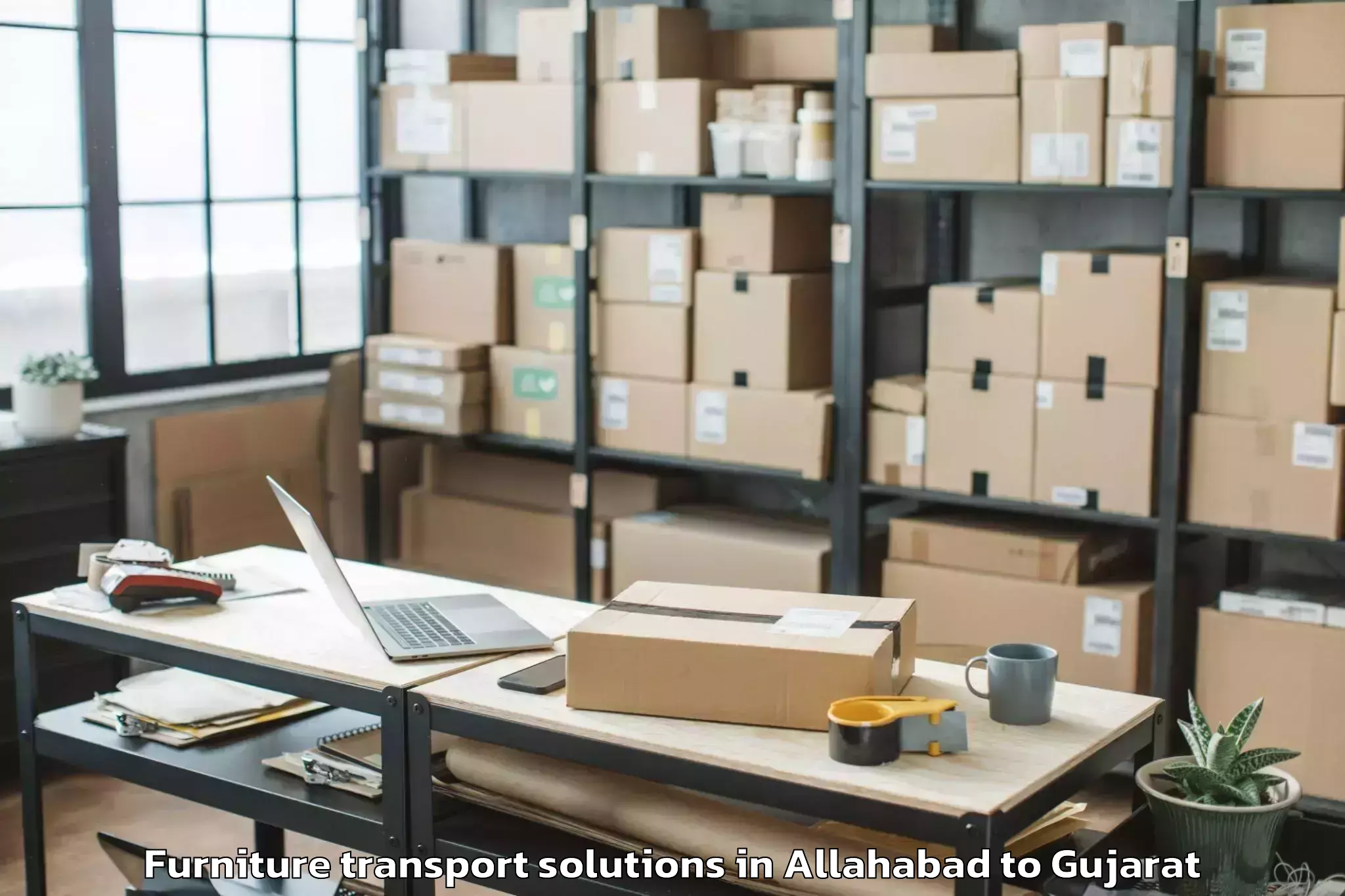 Expert Allahabad to Gussar Furniture Transport Solutions